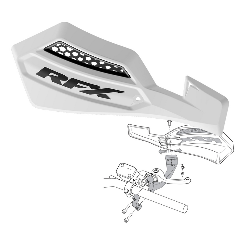 Rfx 739-0742 FXGU 10100 55WH RACE SERIES HANDGUARD WHITE INC MOUNT KIT