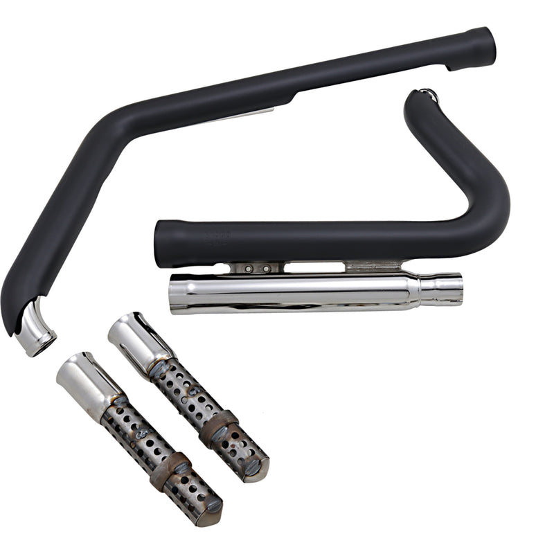 Cobra Speedster Short 2-Into-2 Exhaust System - 6711B For Harley Softail 2012-2017