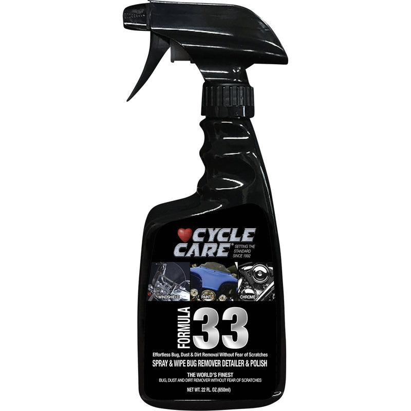 CYCLE CARE FORMULAS 3704-0117 33022 Formula 33 Spray & Wipe®, Bug Remover, Detailer, & Polish Formula 33 Detailer & Bug Remover - 22 U.S. fl oz