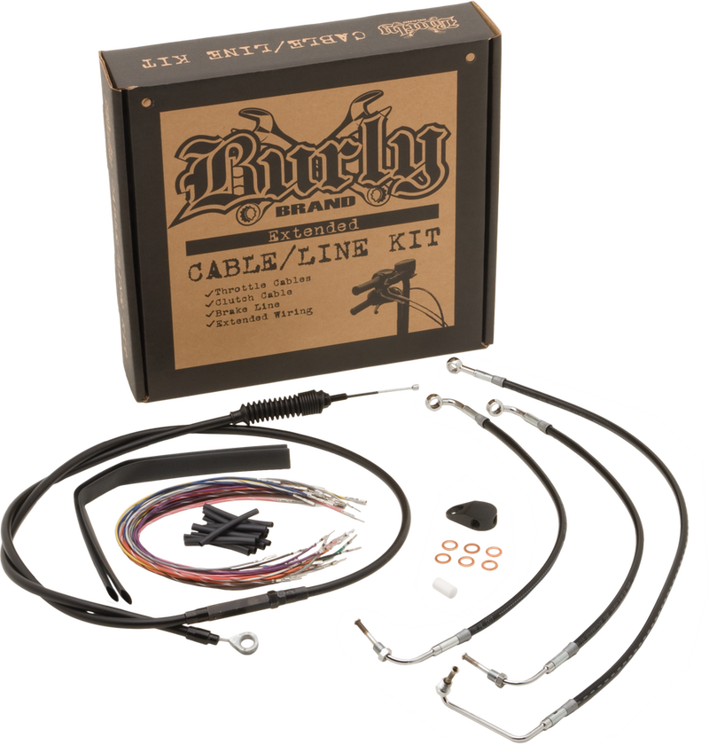 Burly Brand Burly Control Kit 14" T Bars Black ABS - B30-1253 For Harley Softail 2018-2024