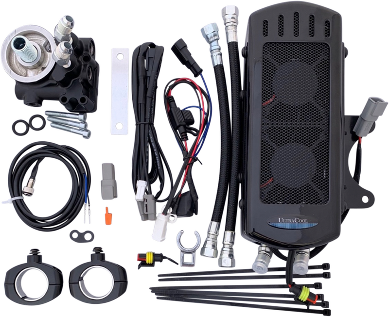 Ultracool Indian OIL Cooler Side Mount Black - IN-1G For Indian 2012-2023