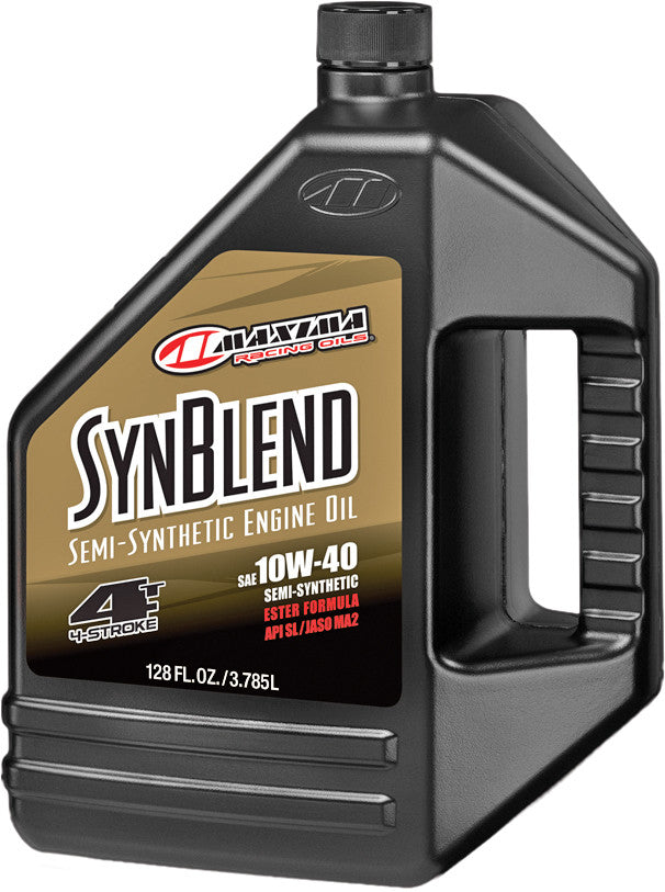 Maxima Racing Oil 78-9873 349128B SYNTHETIC BLEND MOTOR OIL 4T 10W40 1GAL 4/CASE