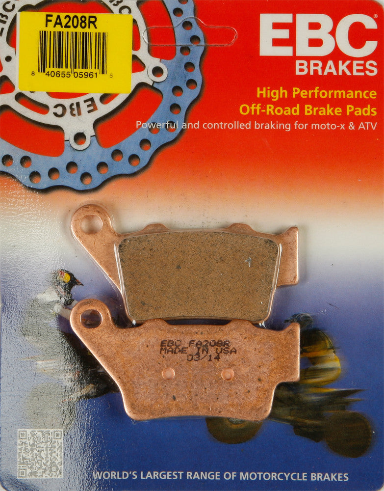 EBC Brake Pads - FA208R For ATK Dirt Bikes 1997-1999 | BMW F800GS / F700GS 2008-2013 | Husaberg FS650E / FS400E 2002-2004