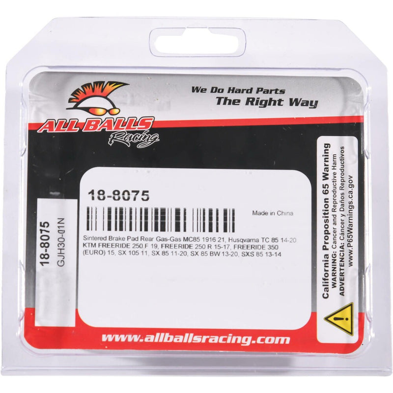 All Balls Brake PAD Kit Sintered - 18-8075 Husqvarna TC 85 2014-2020