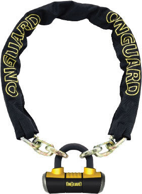 Onguard 57-9603 45008019L MASTIFF 8019L CHAIN WITH BOXER U-LOCK BLK/YEL 6 FT