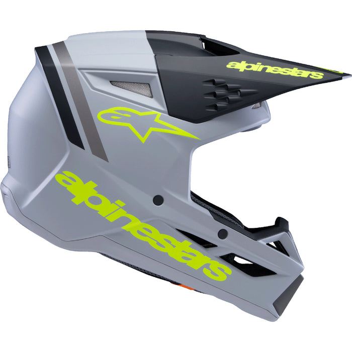 ALPINESTARS Youth SM3 Radium Helmet - Matte Gray/Black/Yellow Fluo