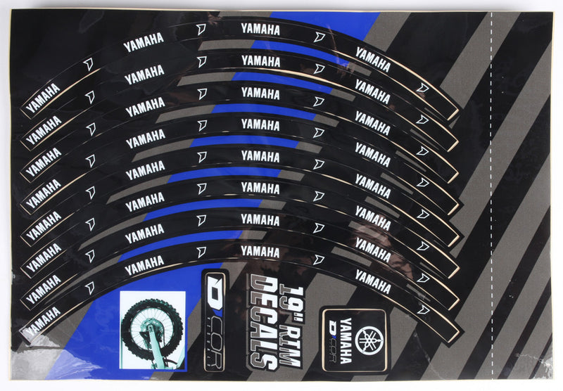 D-Cor RIM Decals 19" Yamaha Logo Rear - 40-80-207 Yamaha Dirt Bikes 1990-2017