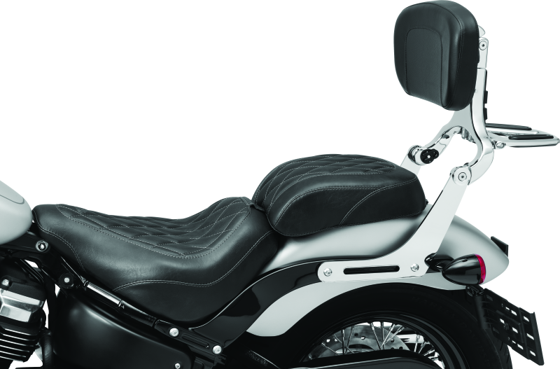 Kuryakyn 7080 Fixed Mounts Multi-purpose Driver & Passenger Backrest 18-Up Softail Black - User 1