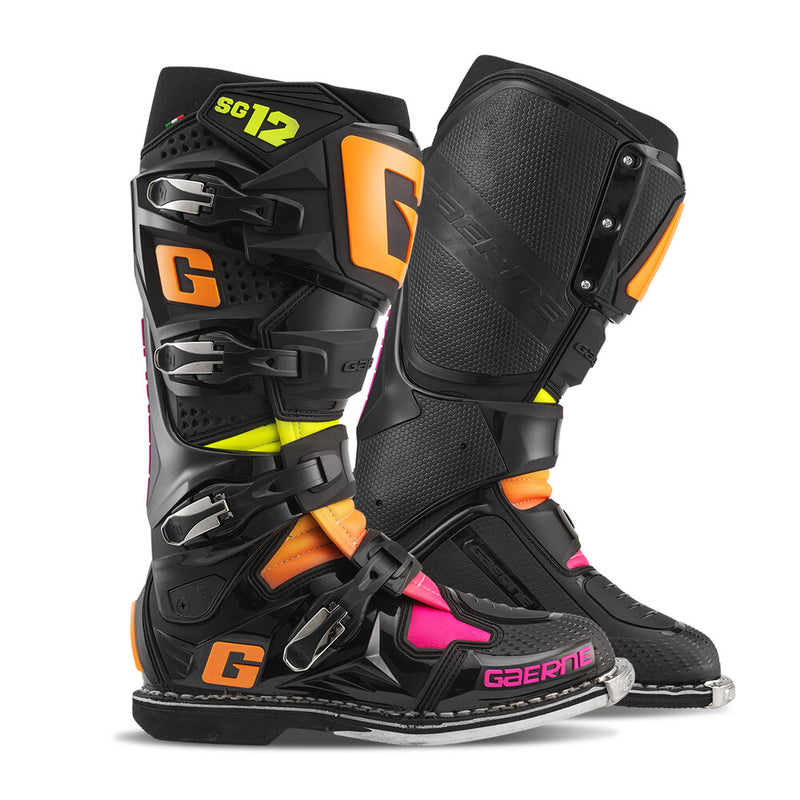 Gaerne 480-51111 2174-108-46 SG12 LE BOOTS BLACK/ORANGE/PINK SZ 11