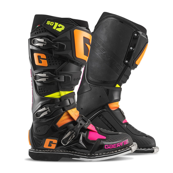 Gaerne 480-51109 2174-108-43 SG12 LE BOOTS BLACK/ORANGE/PINK SZ 09
