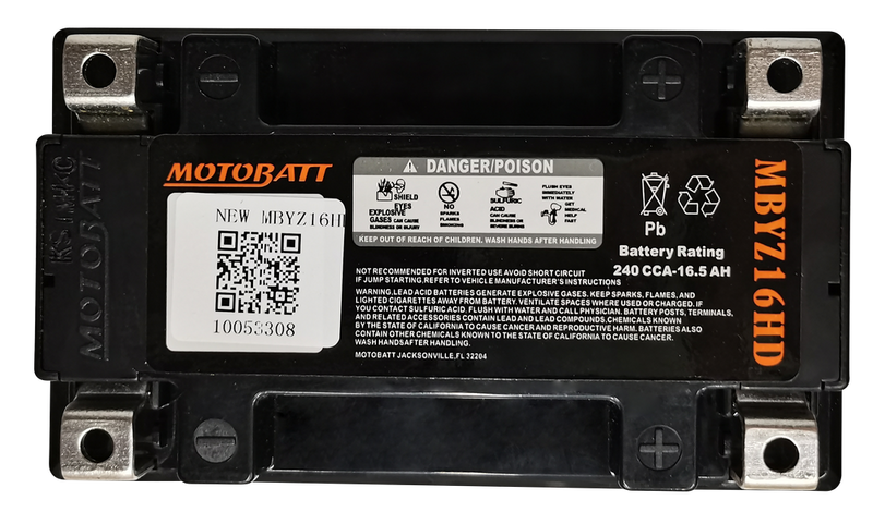 Motobatt 491-1004 MBYZ16HD BATTERY MBYZ16HD SEALED FACTORY ACTIVATED