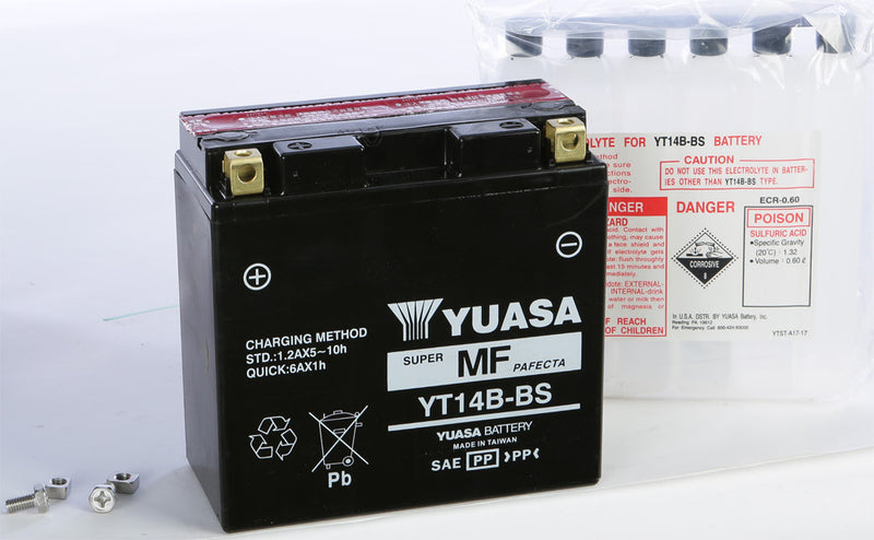 Yuasa Battery YT14B-BS Maintenance Free - YUAM624B4 Yamaha Motorcycles 2001-2023