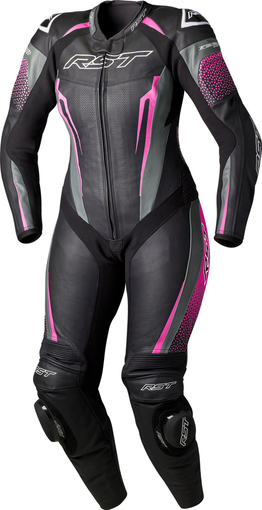 Rst 556-3706108 103643PNK-08 WOMENS TRACTECH EVO D3O SUIT BLACK/PINK LEATHER XS