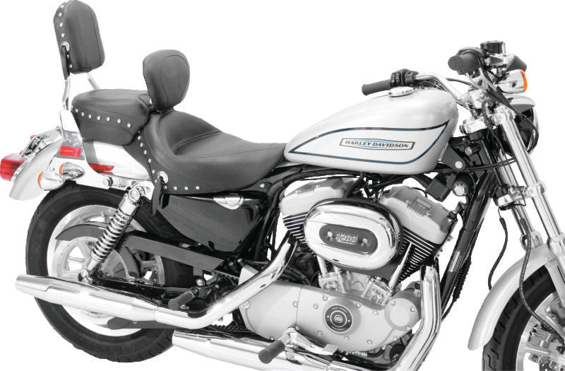 Mustang Motorcycle 79439 Mustang 04-21 Harley Sportster 3.3 Wide Stud Touring Solo Seat W/driver Backrest - Black - User 1