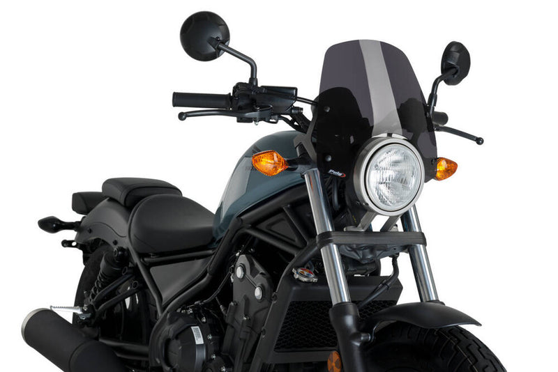 Puig Hi-Tech Parts Windscreen Naked NEW GEN Sport Dark Smoke - 3829F Honda Rebel 2017-2023