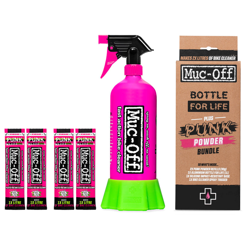 MUC-OFF USA 3704-0376 20609 Punk Powder Fast Action Bike Cleaner Punk Powder Concentrated Cleaner - 4 Pack with Bottle