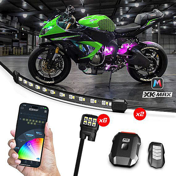 Xk Glow 653-0191 MX-MOTO-MINI XKMAX LED UNDERGLOW KIT 8 PC