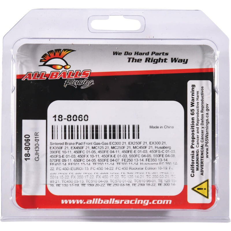 All Balls Brake PAD Kit Sintered - 18-8060 For Husaberg Dirt Bikes 2001-2014 | Sherco Dirt Bikes 2014-2021