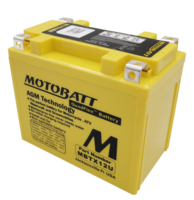 Motobatt 491-1005 MBTX12U BATTERY MBTX12U SEALED FACTORY ACTIVATED
