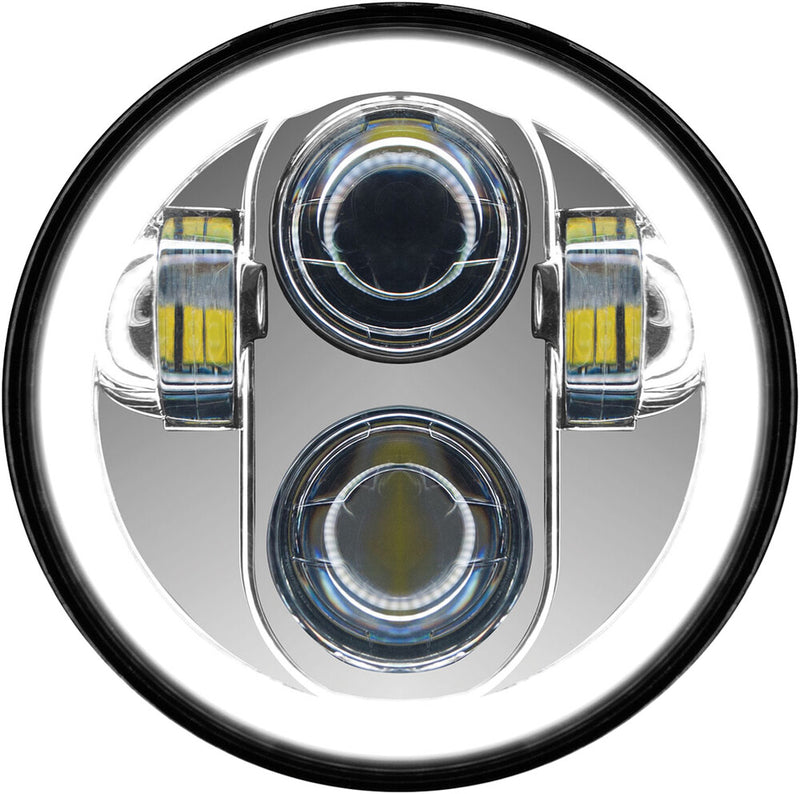 Pathfinder 226-0035 HD5MCH 5 3/4" LED HEADLIGHT WITH FULL HALO CHROME