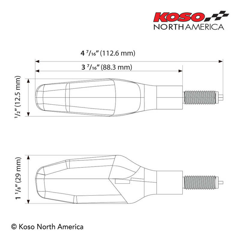 Koso North America 27-5967 HE051001 GW-04 LED TURN SIGNALS SEQUENTIAL MATTE BLACK PAIR