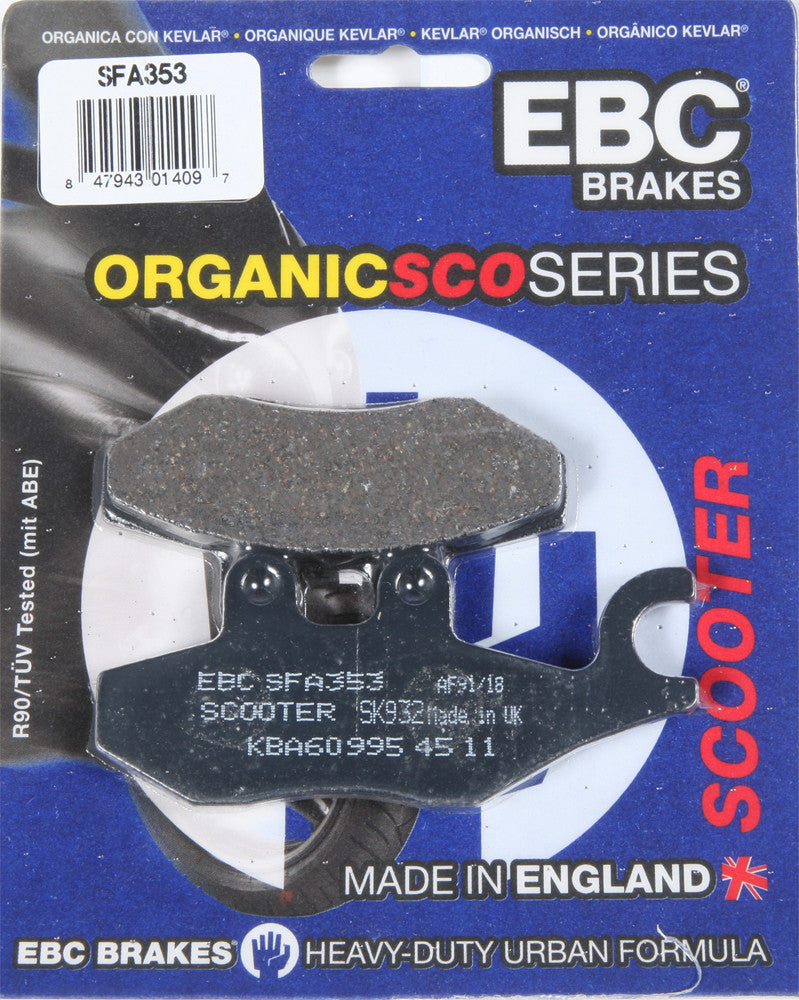 EBC Brake Pads Organic - SFA353 Aprilia SportCity 50 2009-2012