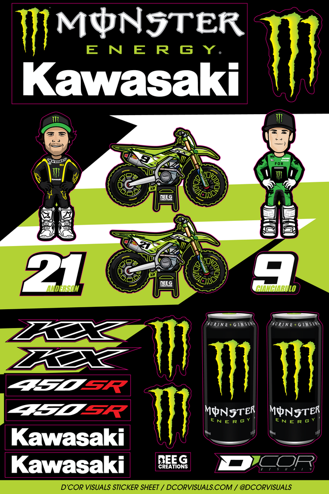 D-cor 862-4020118 40-20-118 DECAL SHEETS KAWASAKI