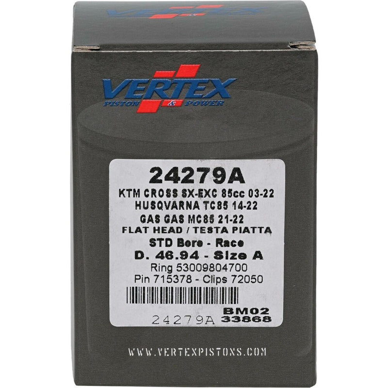 Vertex Piston Kit Cast Race 46.94/Standard GAS - 24279A For KTM SX 85 2009-2024 | Husqvarna 17/14 2014-2024