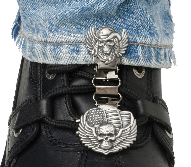 Ryder Clips 26-7019 SWL-FC CLIPS FOR LACED BOOTS SKULL /WINGS