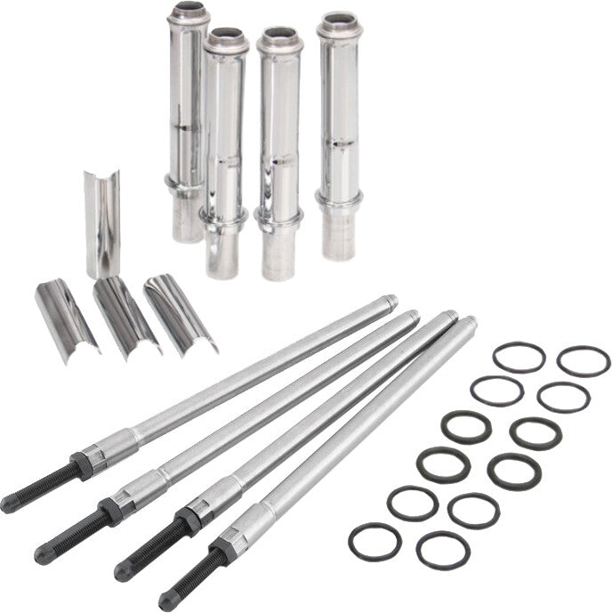 Rocket Performance Garage Llc Speedy Pushrod Kit W Covers Chrome, M8 (exc.vvt) - 6-6005 For Harley Motorcycles 2017-2022
