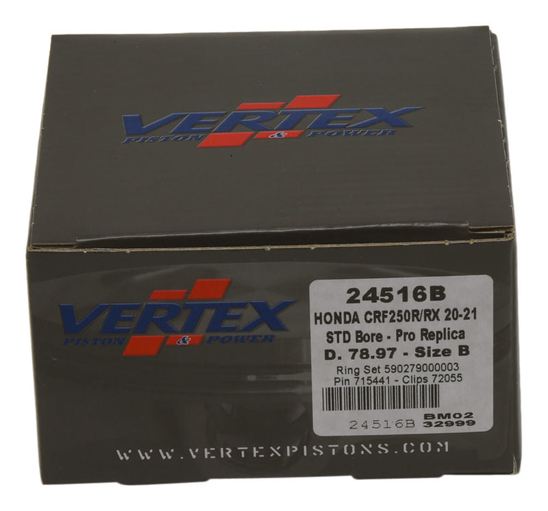 Vertex Piston Kit Forged 78.97/Standard 13.9:1 - 24516B Honda CRF250R / CRF250RX 2020-2021