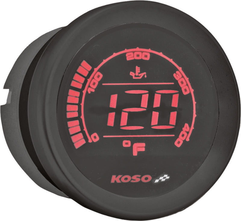 Koso North America HD-02T 2'' OIL Temp Gauge Black Bezel - BA050510 For Harley Touring 2004-2013
