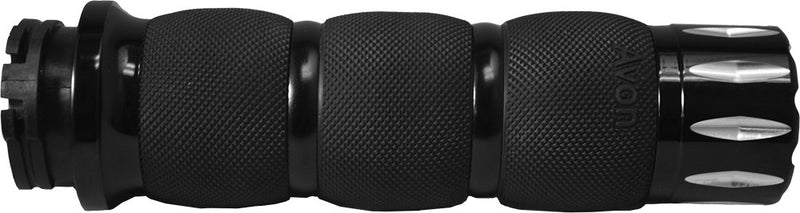 Avon FLY BY Wire Air Cushion Grips Rival Black - AIR-90-AN-FL-RI For Harley Motorcycles 2008-2019