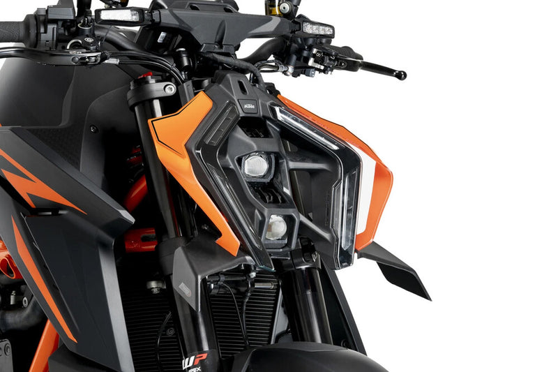 Puig Hi-Tech Parts Downforce Front Spoiler Matt Black - 21909J For KTM 990 Super Duke / 1390 Super Duke 2005-2011 | Kawasaki 900 2017-2022