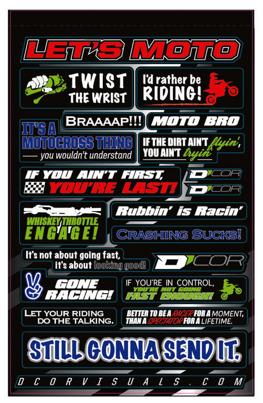 D'cor Visuals D-Cor Kids Moto Talk Decal Sheet - 40-90-114
