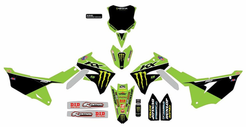 D'cor Visuals D-Cor Complete Kit 22 MEK Black BG - 20-20-652 Kawasaki KX 250 2021-2022