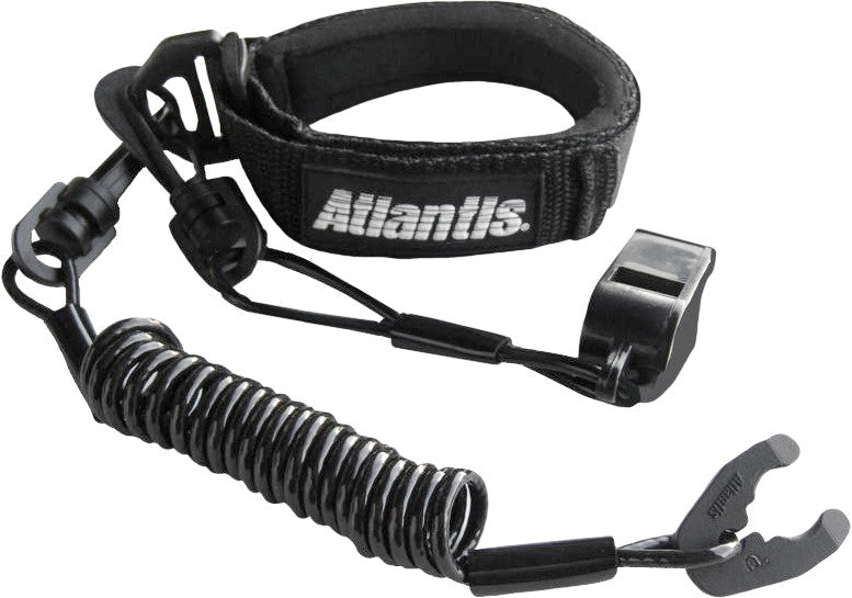 Atlantis 13-0271 A2109PFW PRO FLOATING WRIST LANYARD BLACK W/WHISTLE