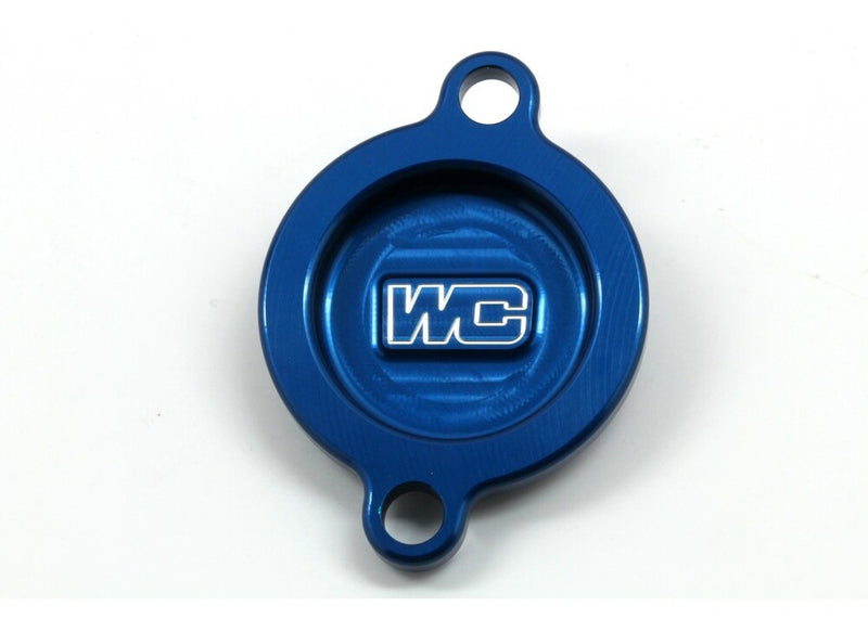 Works OIL Filter Cover Blue KTM HUS GAS - 27-090 KTM Dirt Bikes 2007-2024