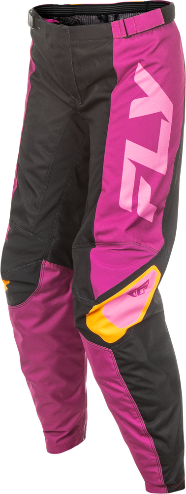Fly Racing C378-83203 C378-83203 WOMEN'S F-16 PANTS CA/NY BLACK/MAUVE/YELLOW SZ 03/04