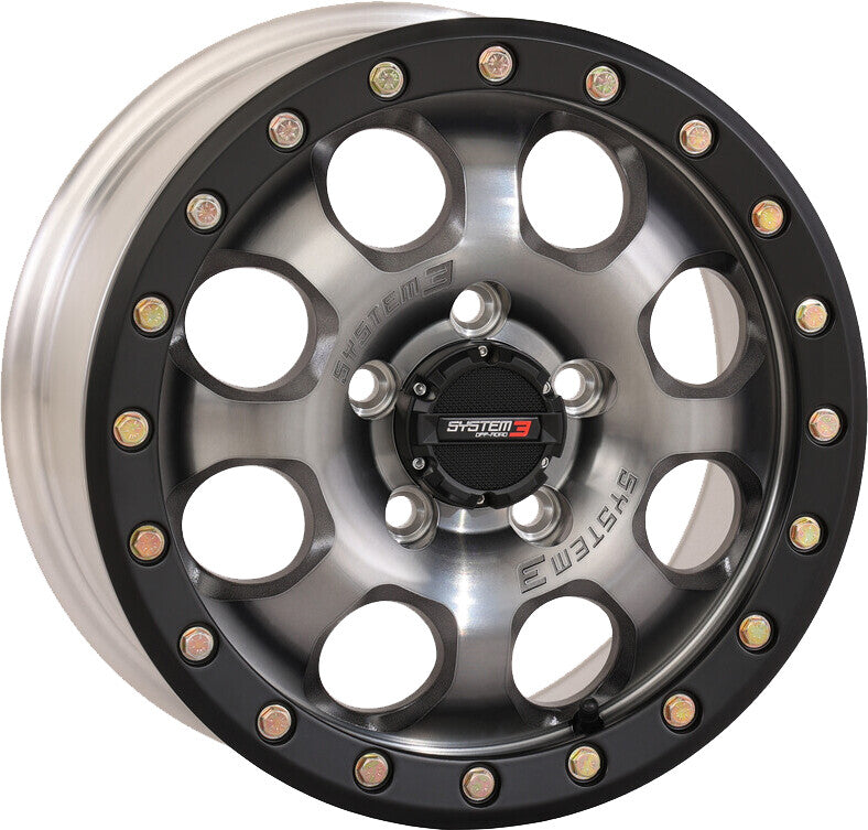 System 3 SB7 BL Wheel 15X7 4+3 (+10MM) 5/4.5 Titanium - 15S3-7644 Polaris RZR / Xpedition 2022-2024