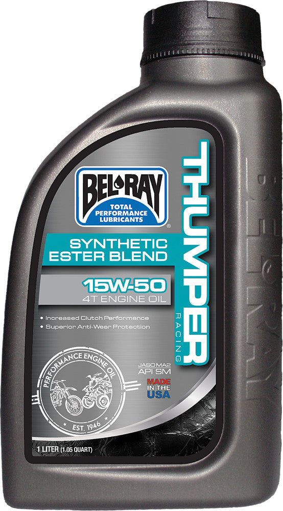 Bel-ray 840-1547 99530-B1LW THUMPER ESTER BLEND ENG OIL 4T SYN 15W50 1L