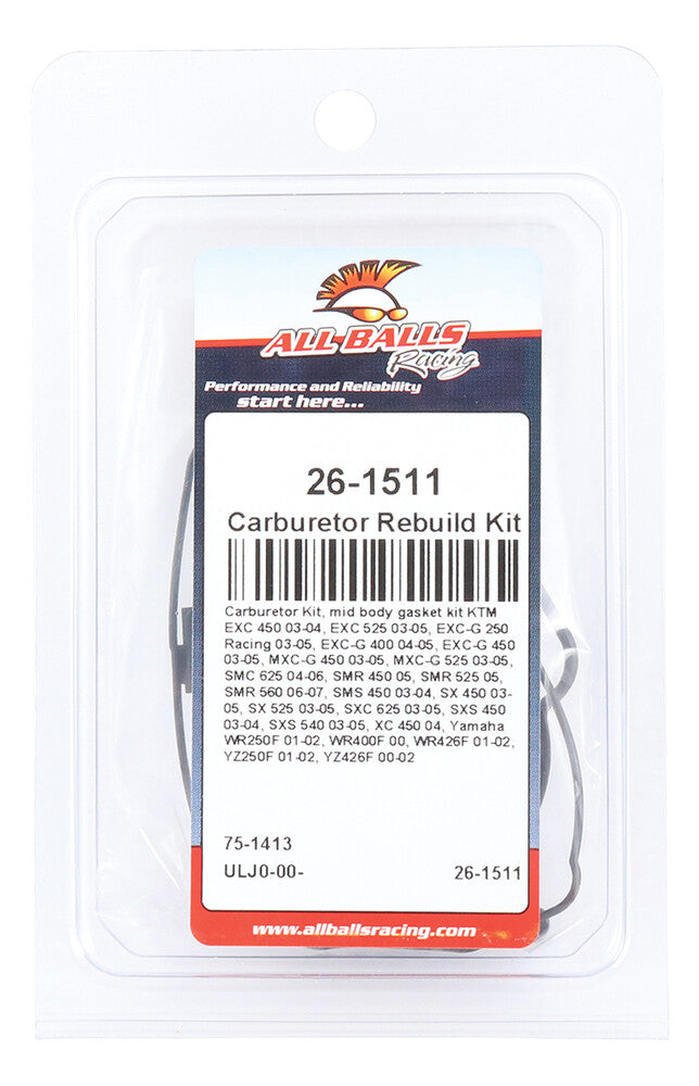 All Balls Keihin MID Body Carb Kit - 26-1511 Yamaha Dirt Bikes 2000-2002