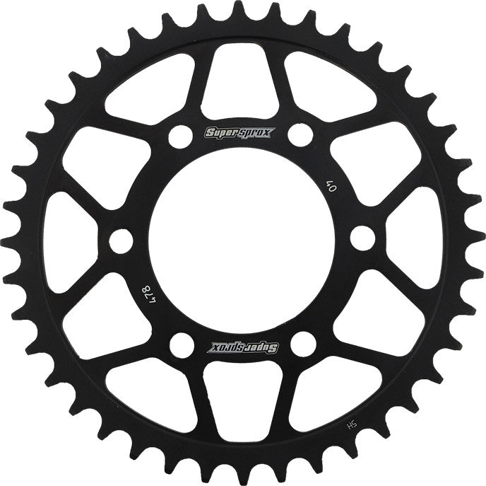 Supersprox Rear Sprocket Steel 40T-520 Black Kawasaki POL - RFE-478-40-BLK For Husqvarna TC 65 2018-2021 | KTM SX 65 2012-2022