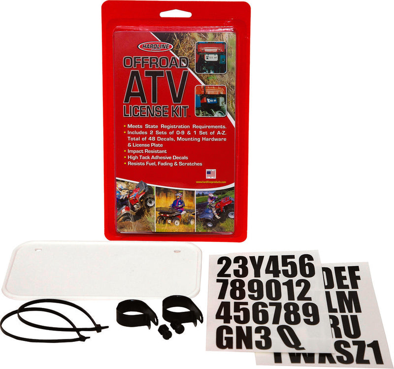 Hardline 11-6261 2340W ATV LICENSE PLATE KIT WHITE