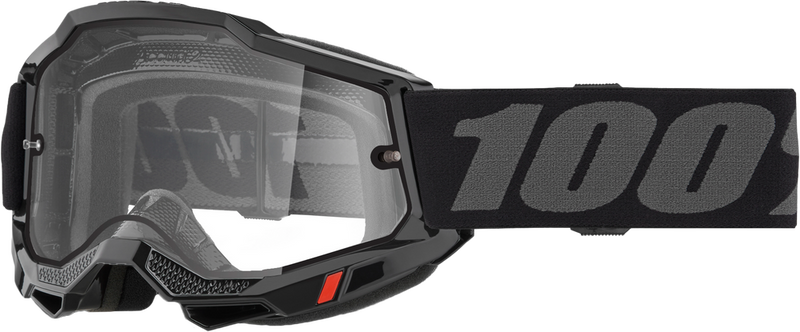 100% 610-5211 50015-00006 ACCURI 2 ENDURO MOTO GOGGLE BLACK CLEAR LENS