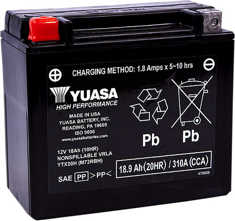 Yuasa Battery YTX20H Sealed Factory Activated - YUAM72RBH Arctic Cat Blast / ZR 2021-2022