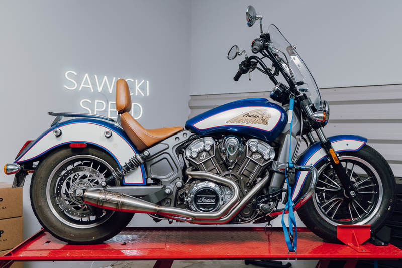 Sawicki Indian Scout MID Length Cannon Brushed SS For Indian Scout 2015-2022