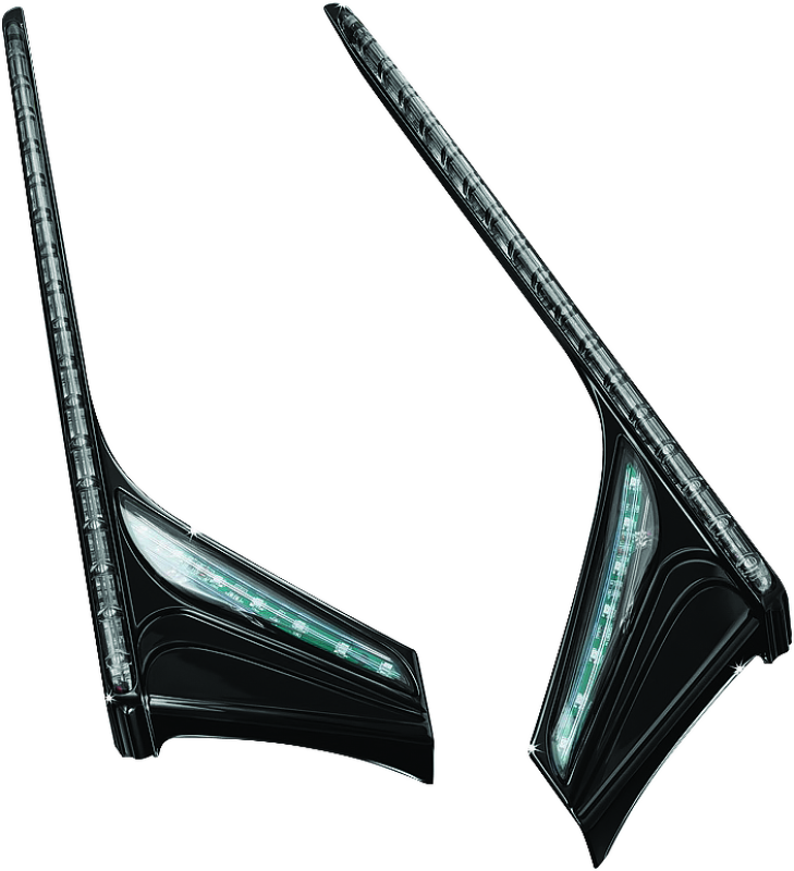 Kuryakyn 3247 L.e.d. Vertical Rear Light Strips 12-17 GL1800 Gloss Black Smoke Lens - Photo - Primary