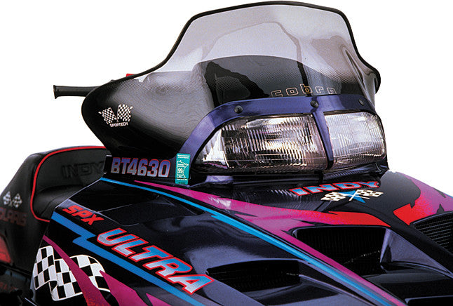 Powermadd Cobra W S MID SMK Black 13.5" POL Aggressive Hood Triples - 11430 Polaris Snowmobiles 1996-1999