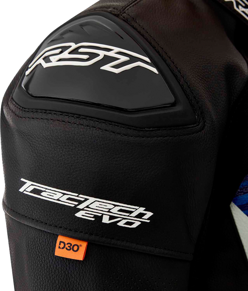 Rst 556-3635340 103635BLU-40 TRACTECH EVO D3O JACKET BLK/BLUE LEATHER SM